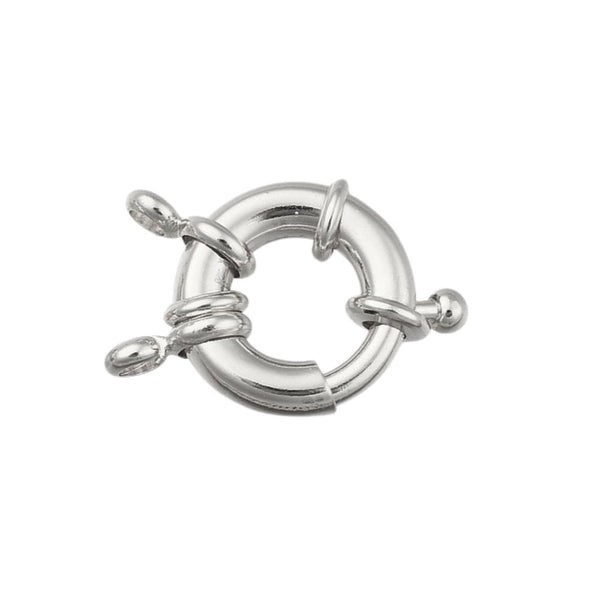 Bolt Ring Clasp 15mm, dark-silver-plated
