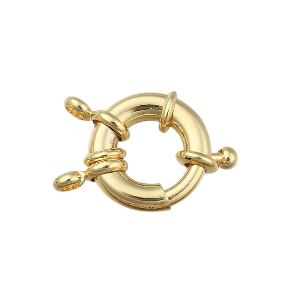 Bolt Ring Clasp 15mm, gold-plated