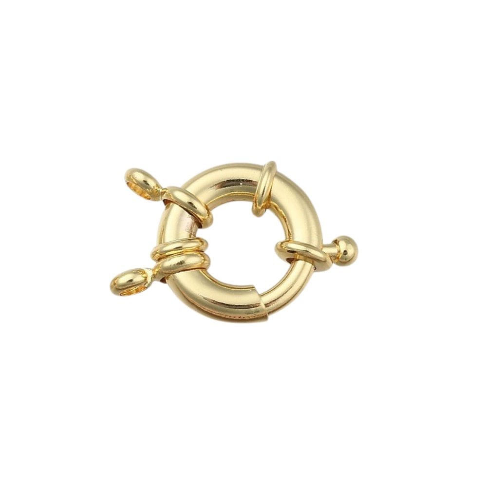 Bolt Ring Clasp 13mm, gold-plated