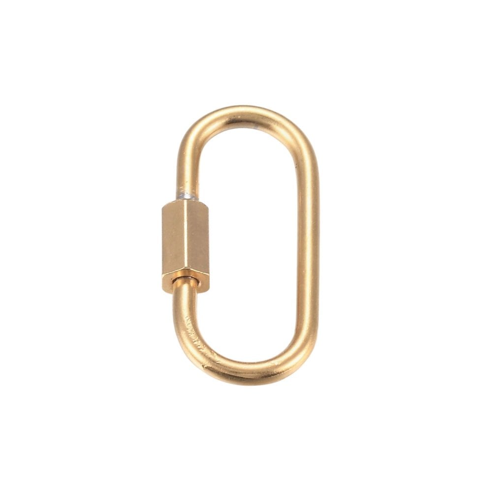 304 Stainless Steel Carabiner Lock Clasp 21x11mm, 18k-gold-plated