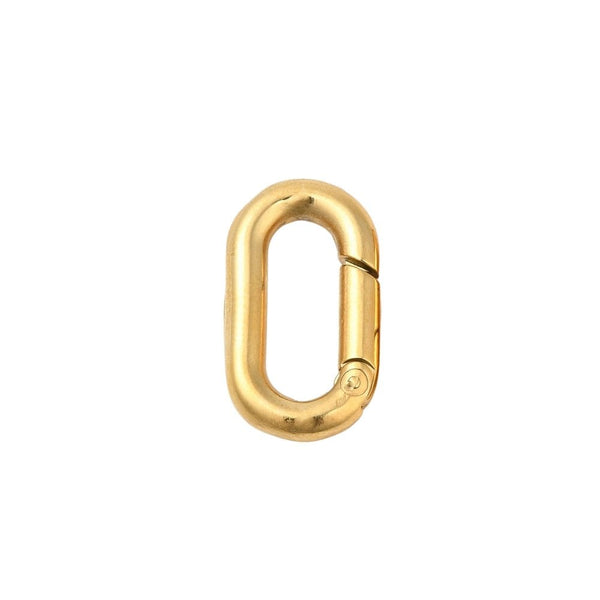 304 Stainless Steel Spring Gate Clasp 18x10mm, 18k-gold-plated