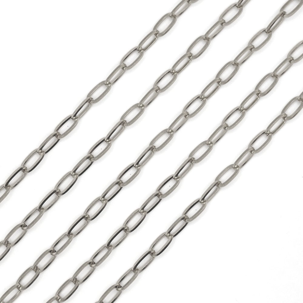 304 Stainless Steel Trace Chain 9x5mm, 1 metre, silver colour