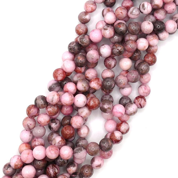 Pink Zebra Jasper Semi Precious Stones 8mm