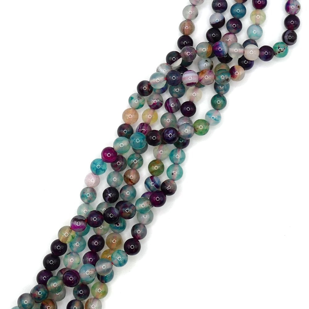 Ruby Zoisite Stripe Agate Plain Round 6mm