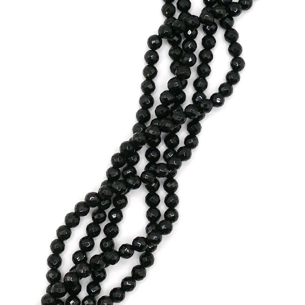 Black Agate Faceted Round 6mm