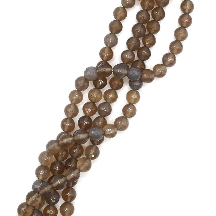 Grey Agate Faceted Round 8mm