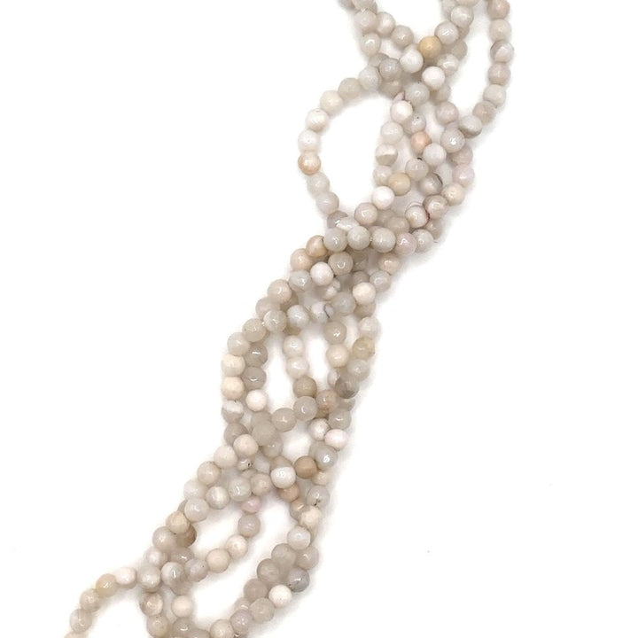 Crazy Agate Faceted Round 4mm, white