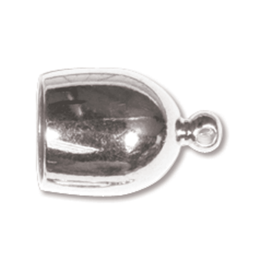 8mm Bullet End Cap/Bell Closer, silver-plated
