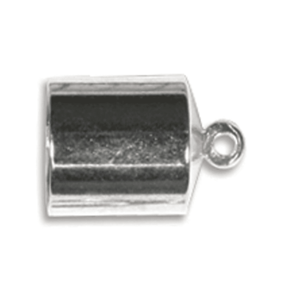 8mm Barrel End Cap/Bell Closer, silver-plated