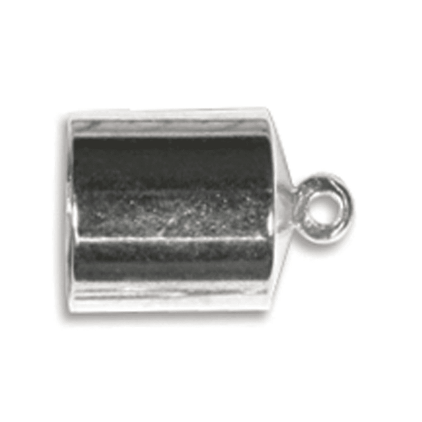 8mm Barrel End Cap/Bell Closer, silver-plated