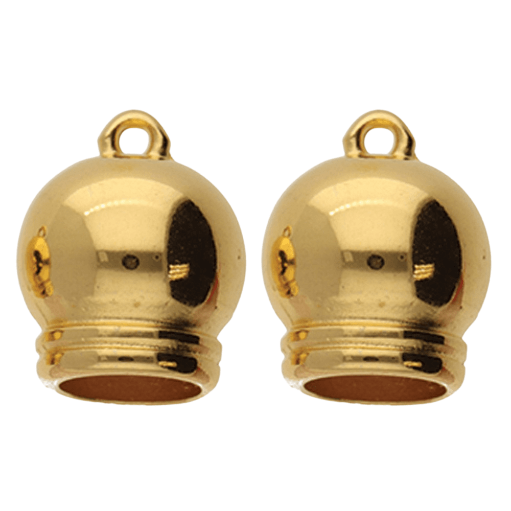8mm Barrel End Cap/Bell Closer, antique-gold-plated