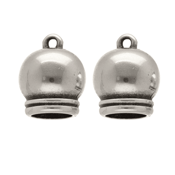 6mm Spherical End Cap/Bell Closer, antique-silver-plated