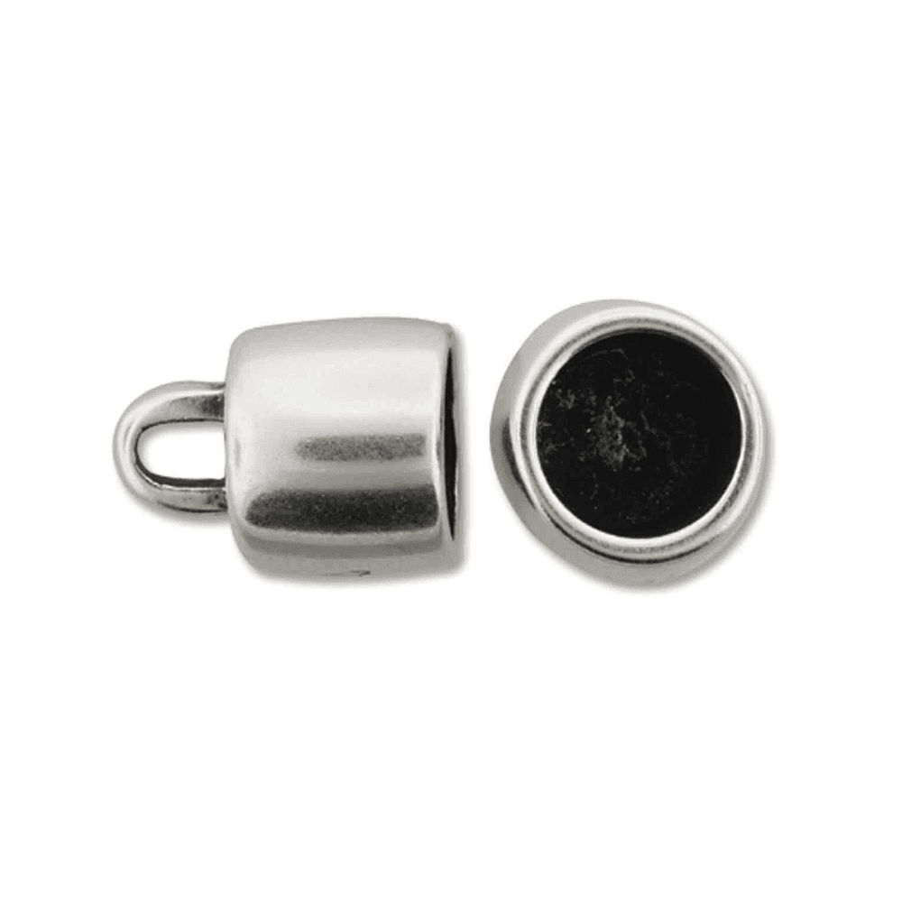 8mm Chunky End Cap/Bell Closer, antique-silver-plated