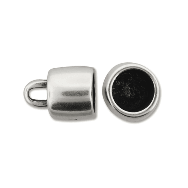 8mm Chunky End Cap/Bell Closer, antique-silver-plated