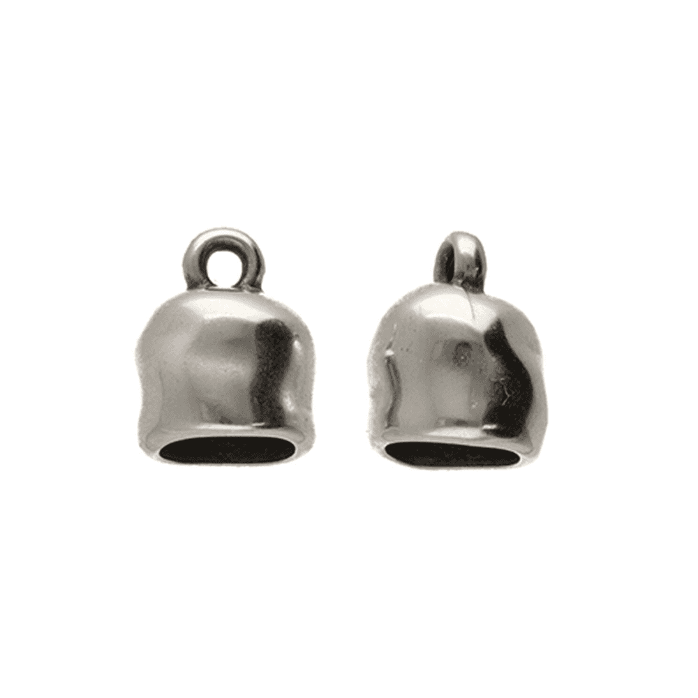 8mm Chunky End Cap/Bell Closer, antique-silver-plated