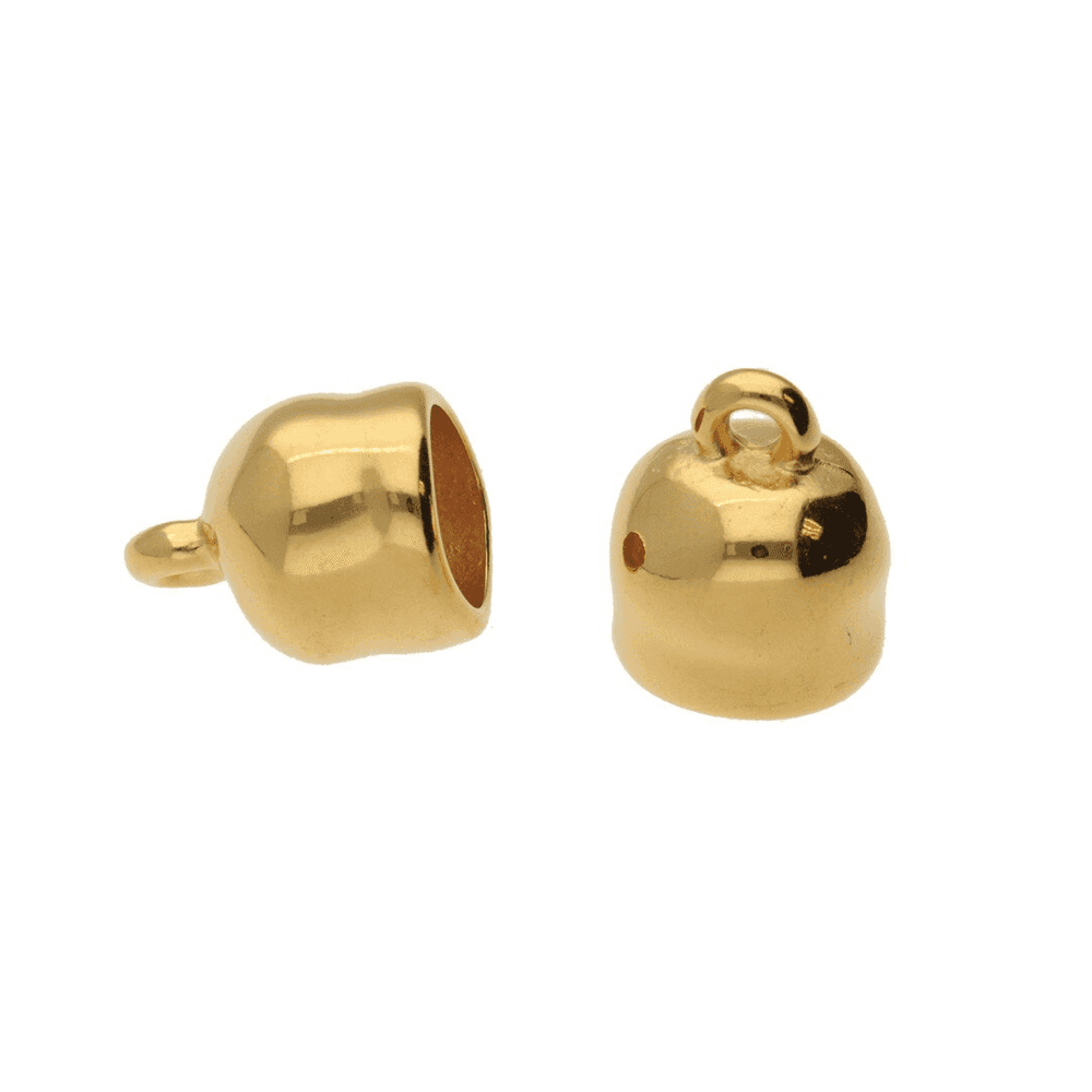 8mm Chunky End Cap/Bell Closer, antique-gold-plated