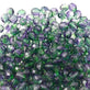 8mm Czech Faceted Round Glass Bead, dual coated, blueberry/green tea