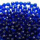 8mm Czech Faceted Round Glass Bead, sapphire