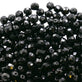 8mm Czech Faceted Round Glass Bead, jet