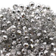 8mm Czech Faceted Round Glass Bead, silver 1/2