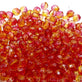 8mm Czech Faceted Round Glass Bead, dual coated, fuchsia/lemon