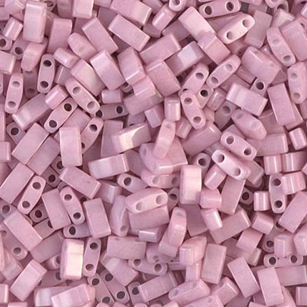 Miyuki Half Tila Beads, opaque antique rose luster