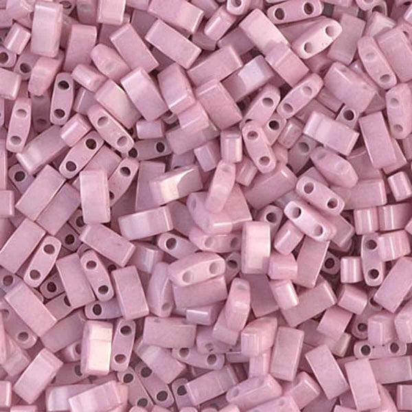 Miyuki Half Tila Beads, opaque antique rose luster