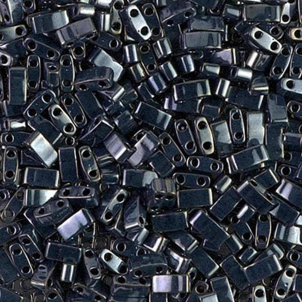 Miyuki Half Tila Beads, light gunmetal