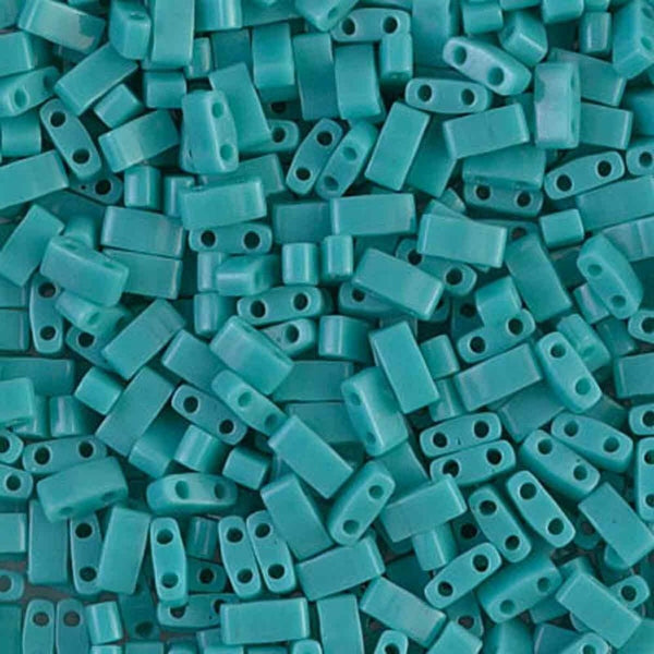 Miyuki Half Tila Beads, opaque turquoise green