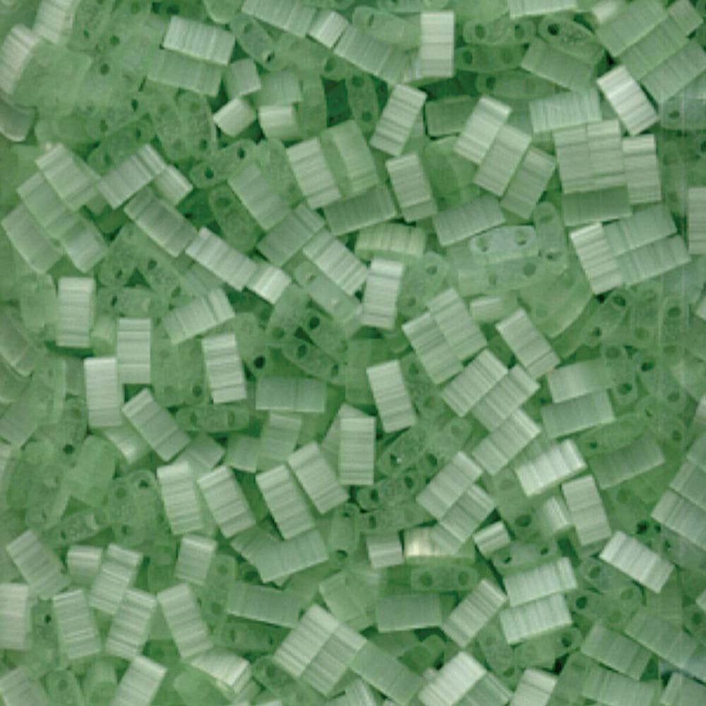 Miyuki Half Tila Beads, silk pale green
