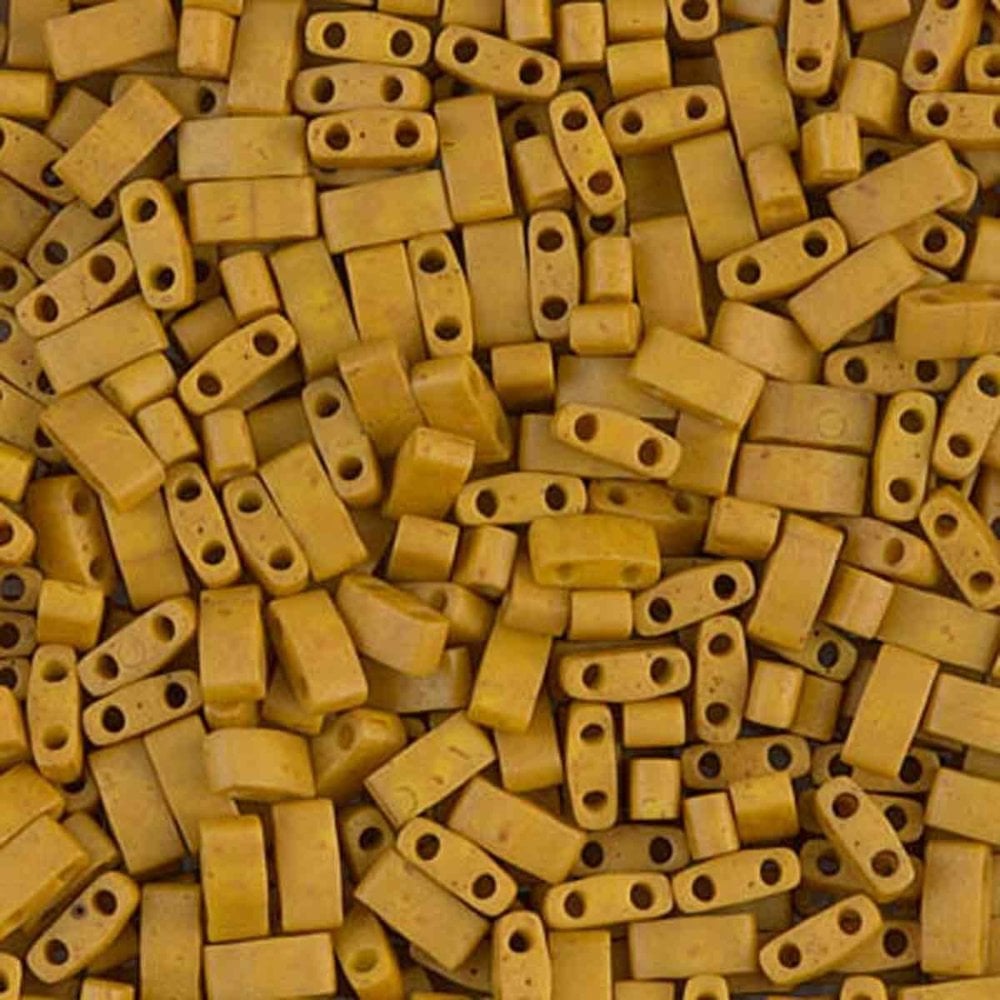Miyuki Half Tila Beads, mustard