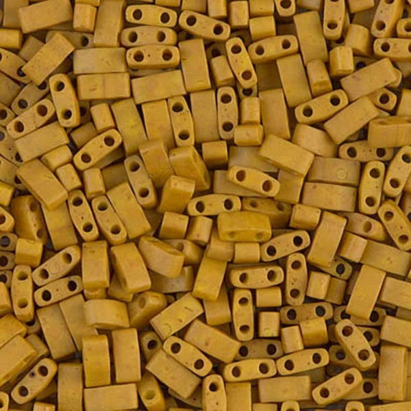 Miyuki Half Tila Beads, mustard