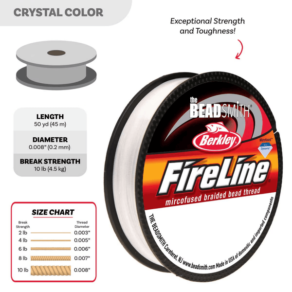 FireLine Beading Thread 10lb, crystal clear 0.15mm (.007in), additional photo