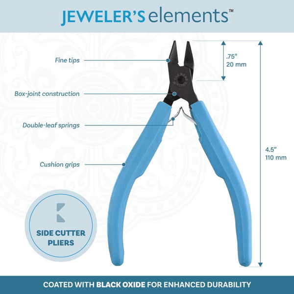 Beadsmith Jewellery Elements Side Cutter Pliers, blue handle, additional photo
