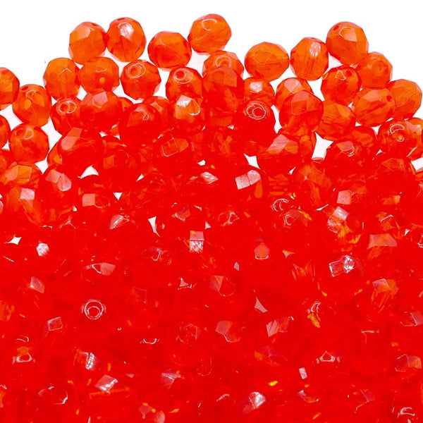 8mm Czech Faceted Round Glass Bead, light hyacinth