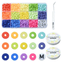Polymer Heishi & Letter Beads Bracelet Kit w/Elastic & Tweezers, multi