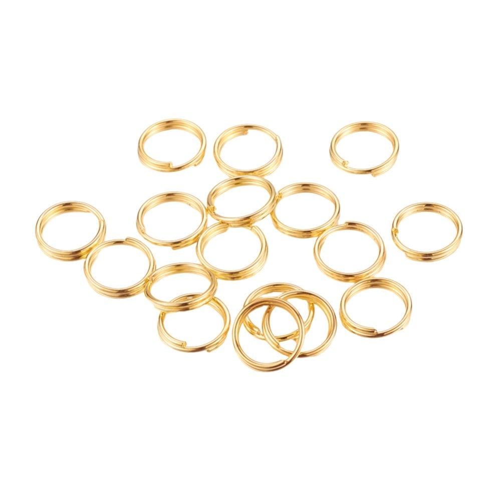 5mm Double Loop Split Ring Findings, gold-plated