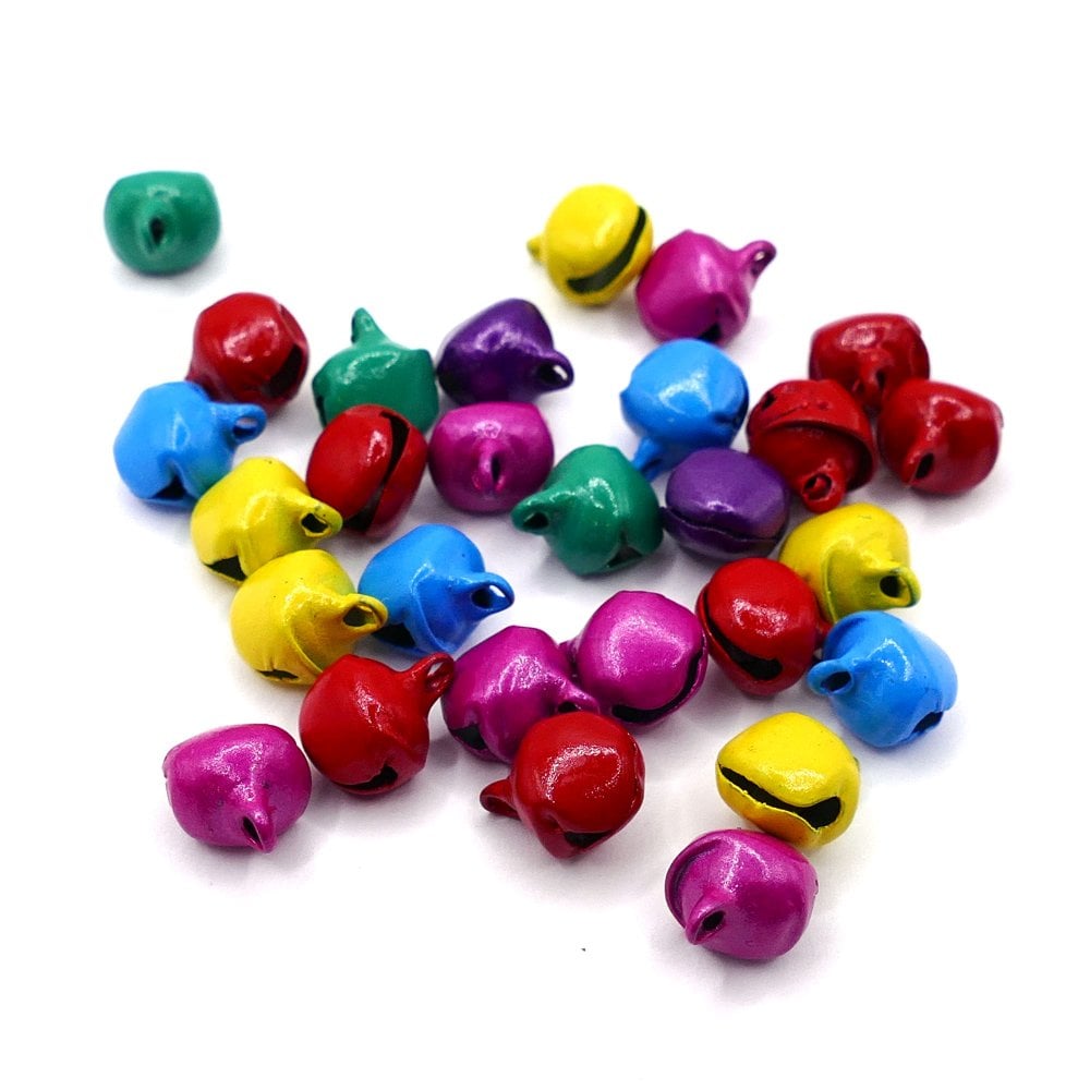 7mm Metal Jingle Bell, multicoloured-plated