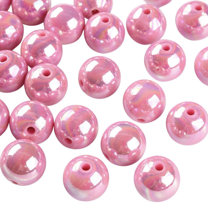 Bubble Beads 16mm, opaque pink AB