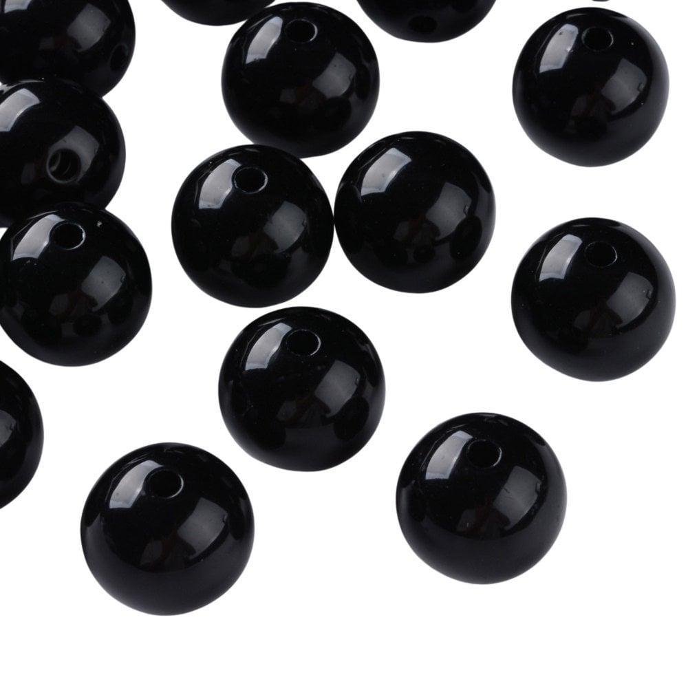 Bubble Beads 16mm, opaque black