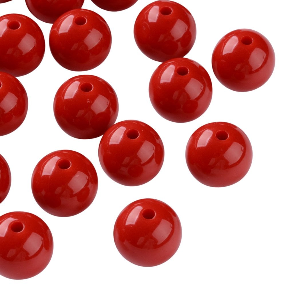 Bubble Beads 16mm, opaque red