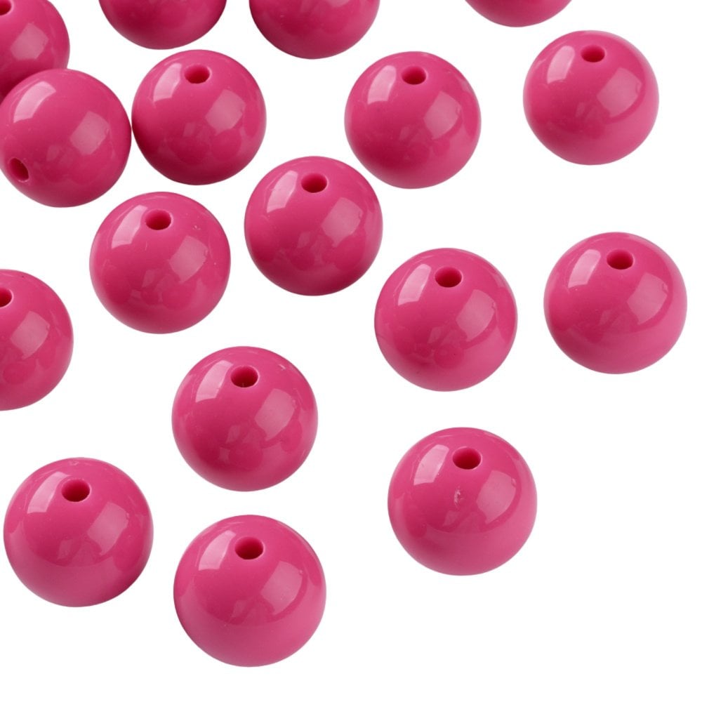 Bubble Beads 16mm, opaque hot pink