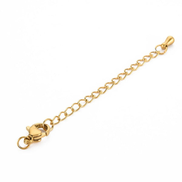 304 Stainless Steel Chain Extender / Teardrop / Lobster Clasp, gold colour
