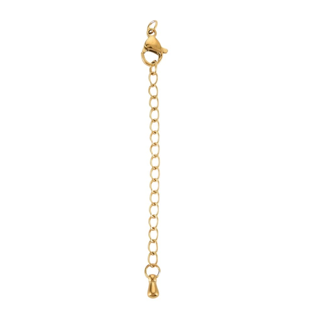 304 Stainless Steel Chain Extender / Teardrop / Lobster Clasp, gold colour, additional photo