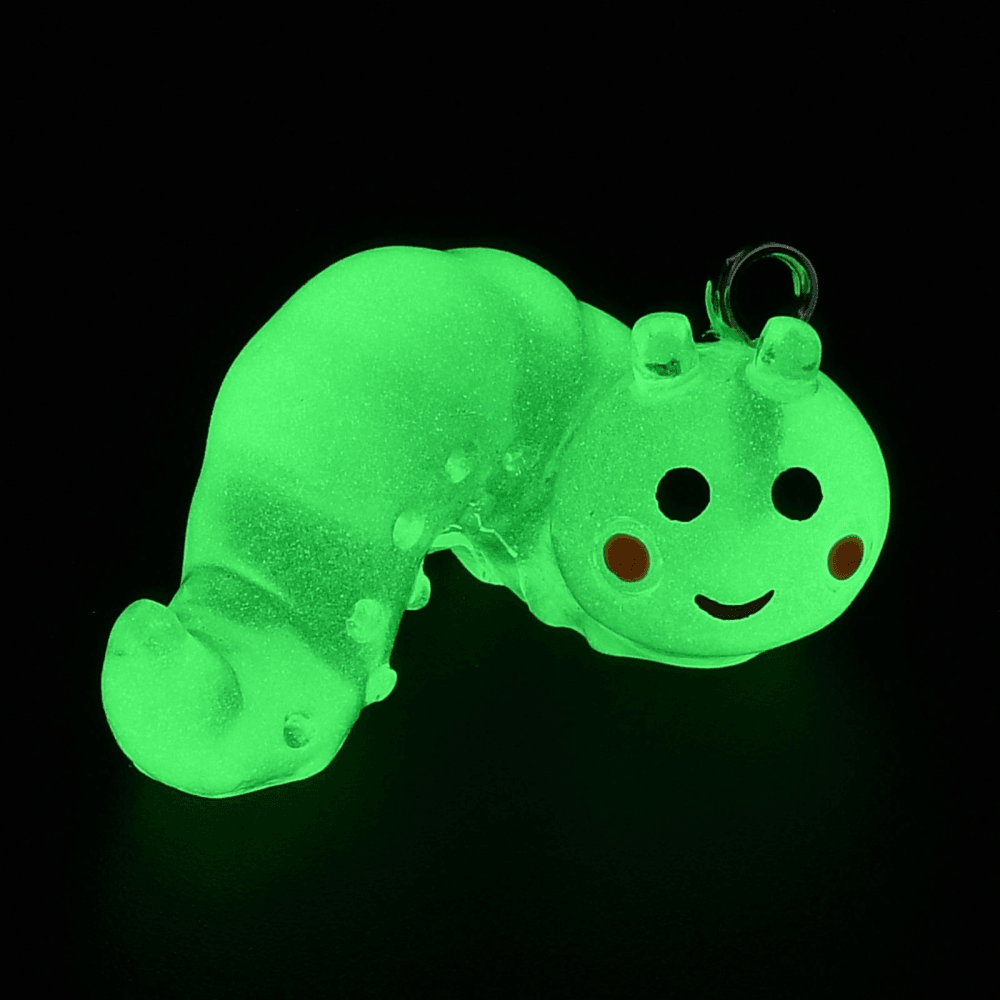Glow in the Dark Acrylic Glow Worm 13x25x14mm, green, additional photo