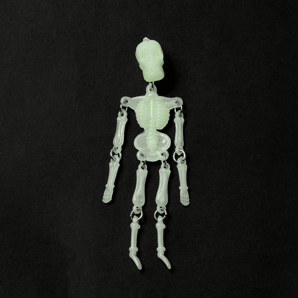 Glow in the Dark Acrylic Skeleton Pendant 100x27mm, green, additional photo