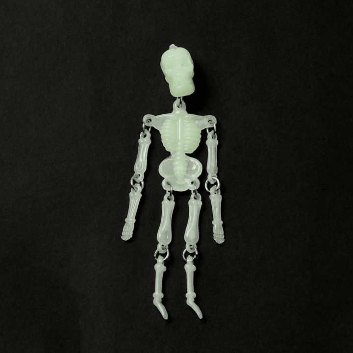 Glow in the Dark Acrylic Skeleton Pendant 100x27mm, green, additional photo