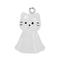 Glow in the Dark Acrylic Cat Ghost 25x17mm, white