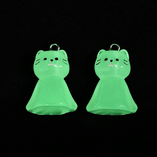 Glow in the Dark Acrylic Cat Ghost 25x17mm, white, additional photo