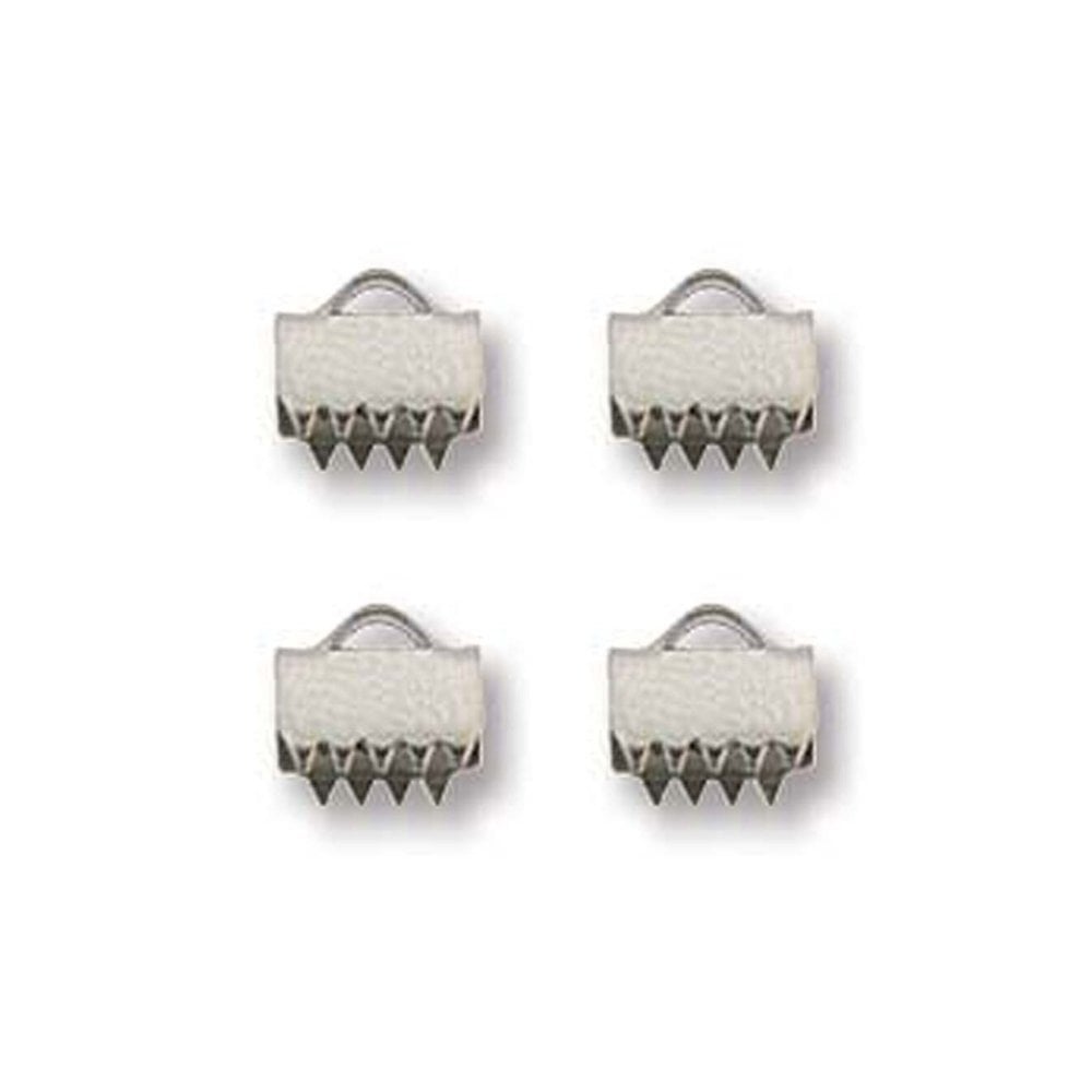 6.5mm Ribbon Clamps Cord End Crimps, stainless steel